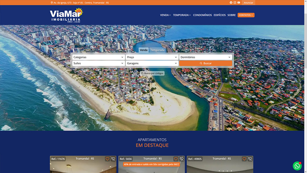 Exemplo de site imobiliário Imobisis 11