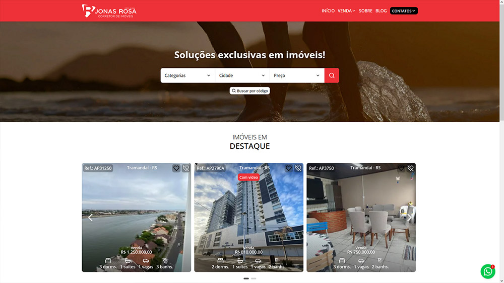 Exemplo de site imobiliário Imobisis 14